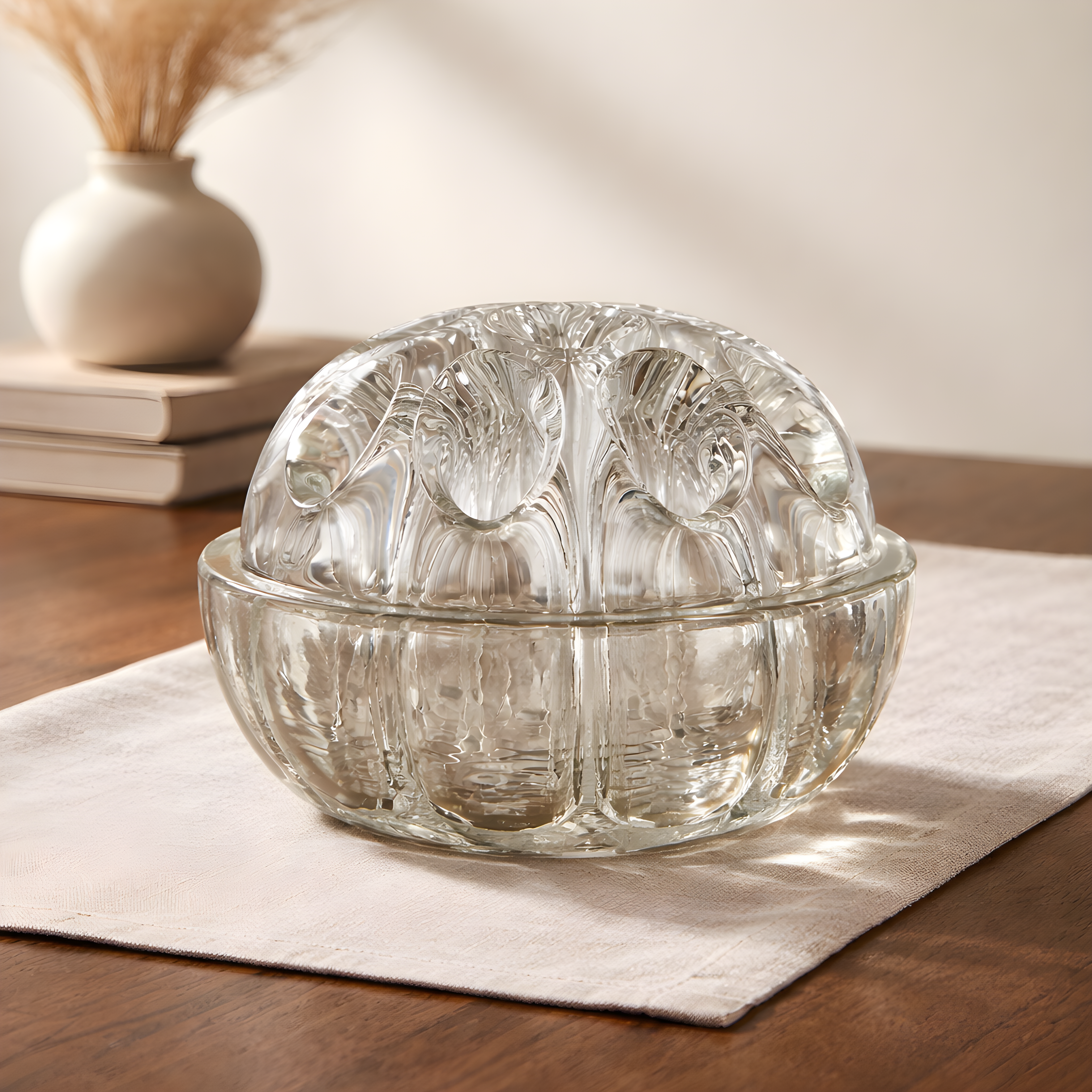 Ancien pique fleur forme boule en verre