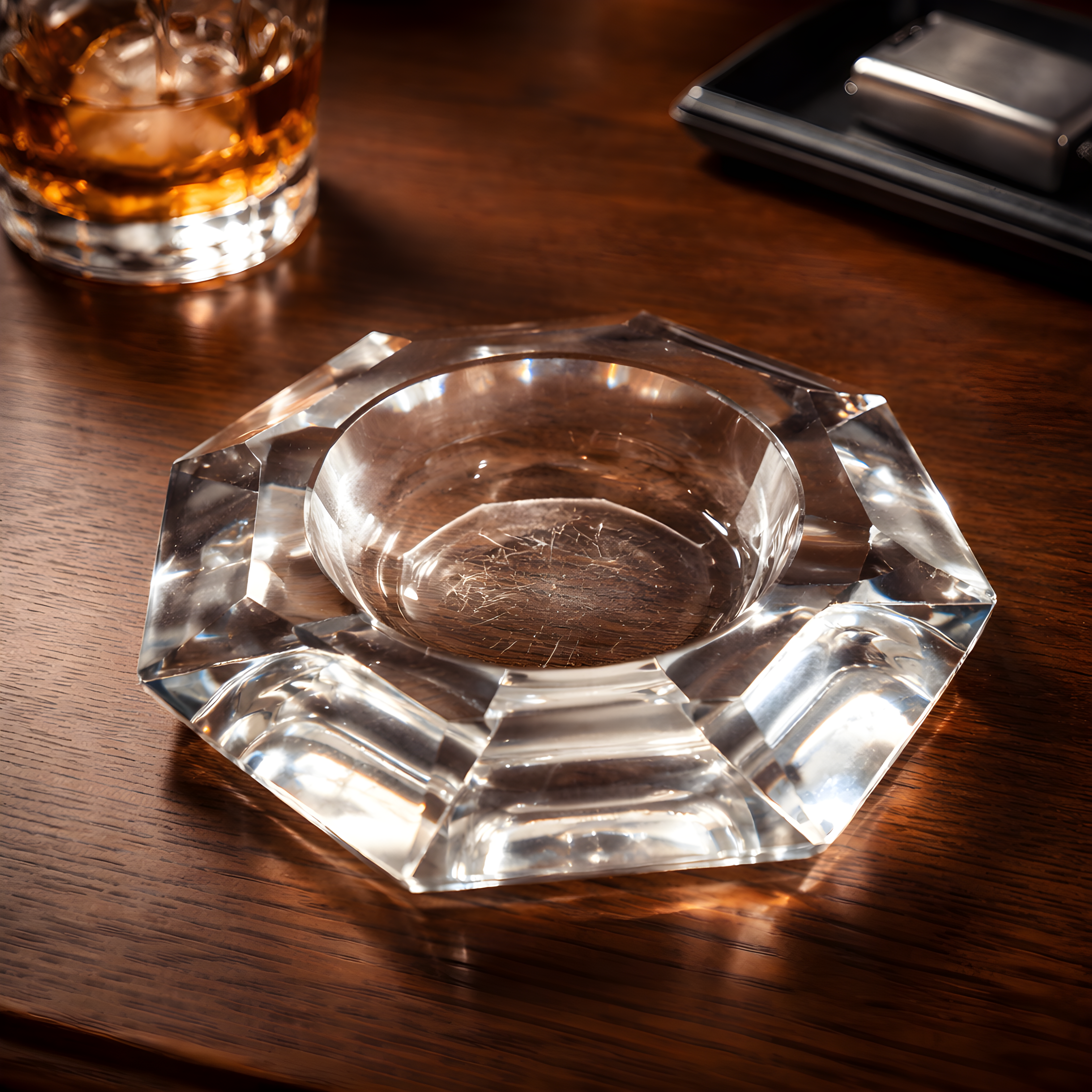 Cendrier verre massif