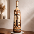 Bouteille en grès art cubiste