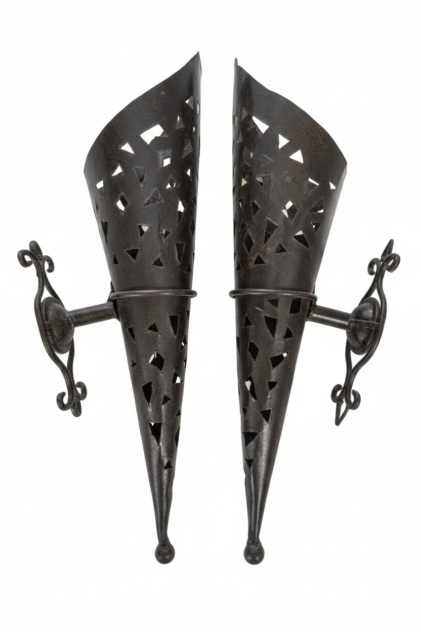 Lot de 2 flambeaux muraux