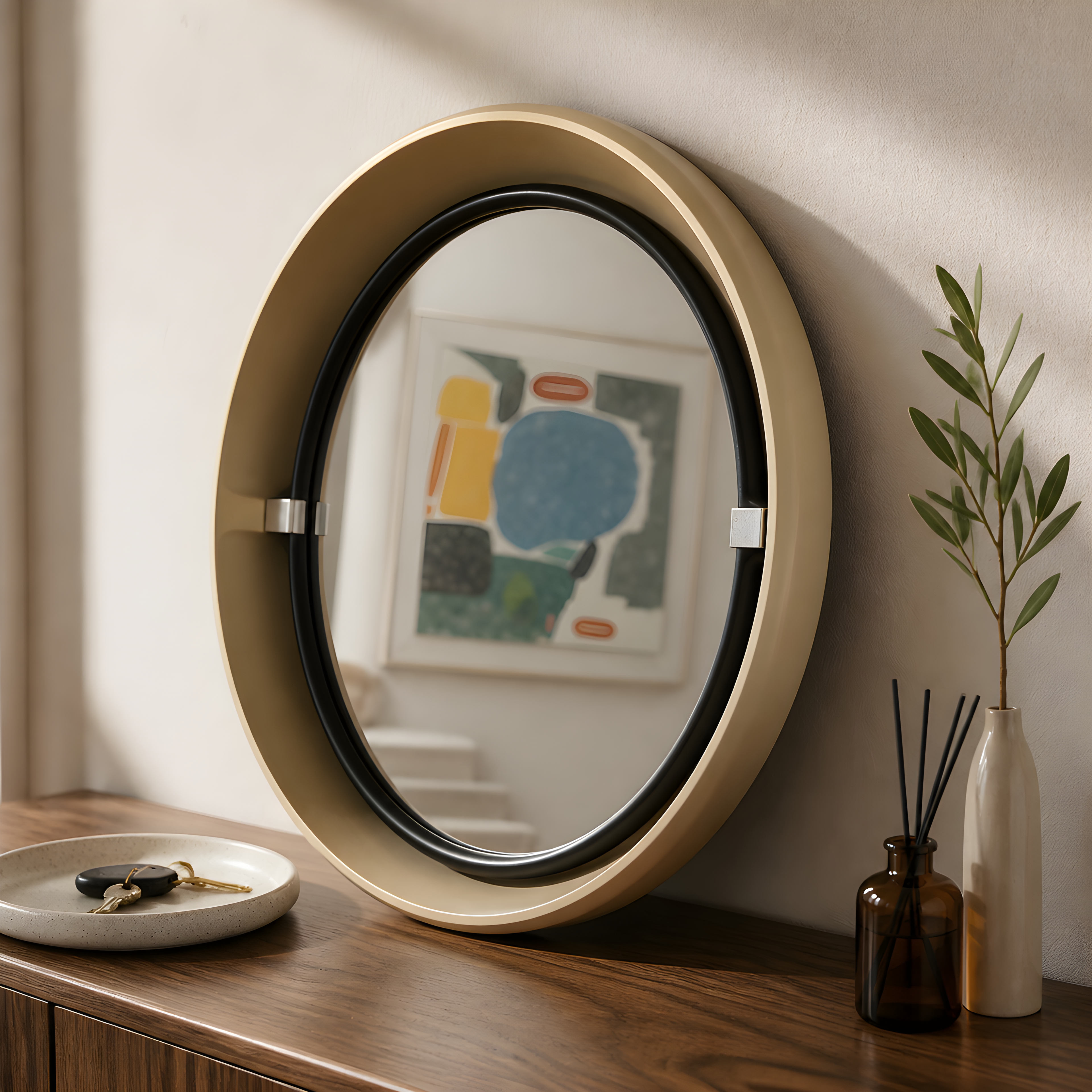Miroir pivotant années 70