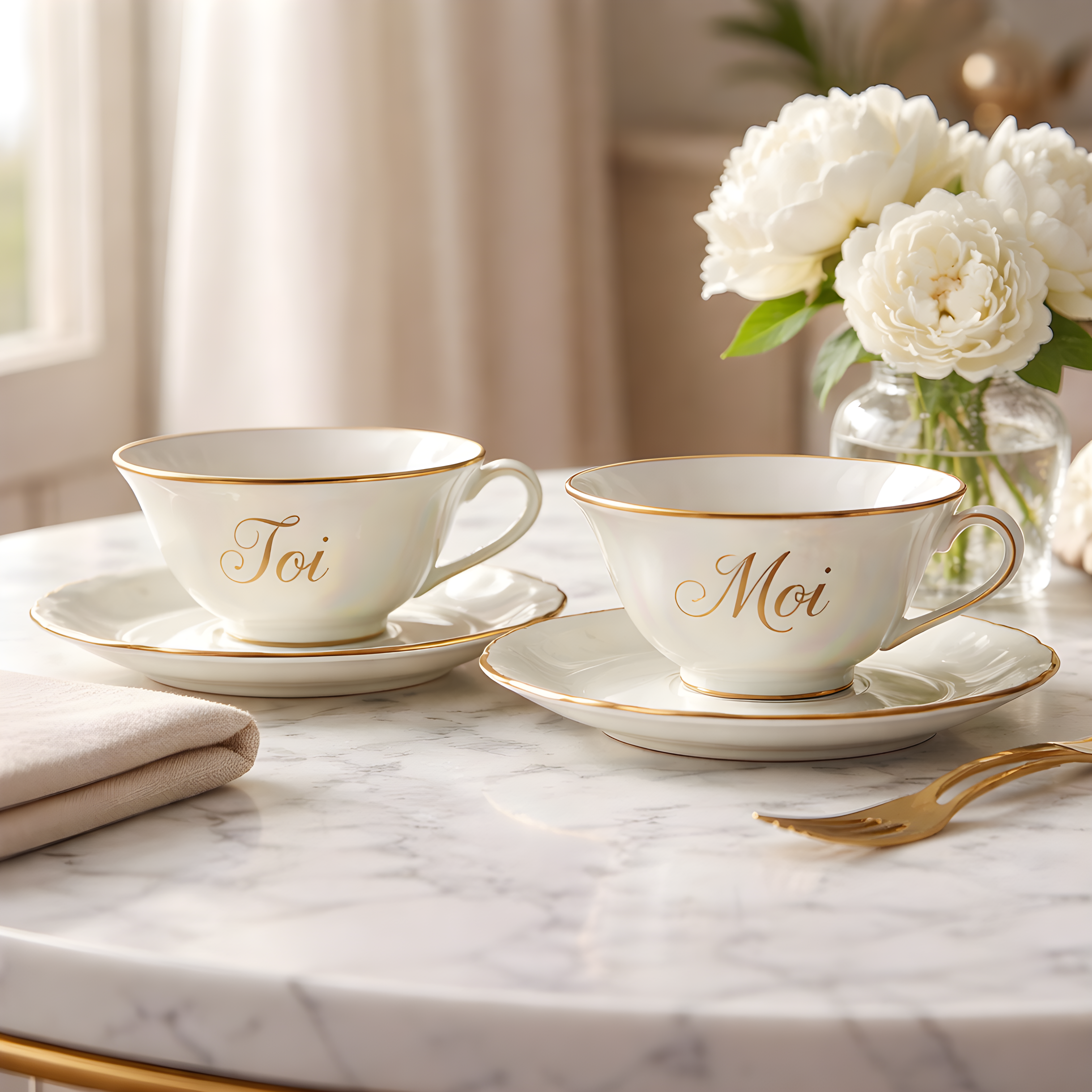 Ensemble tasse et soucoupe Toi & Moi Bougies