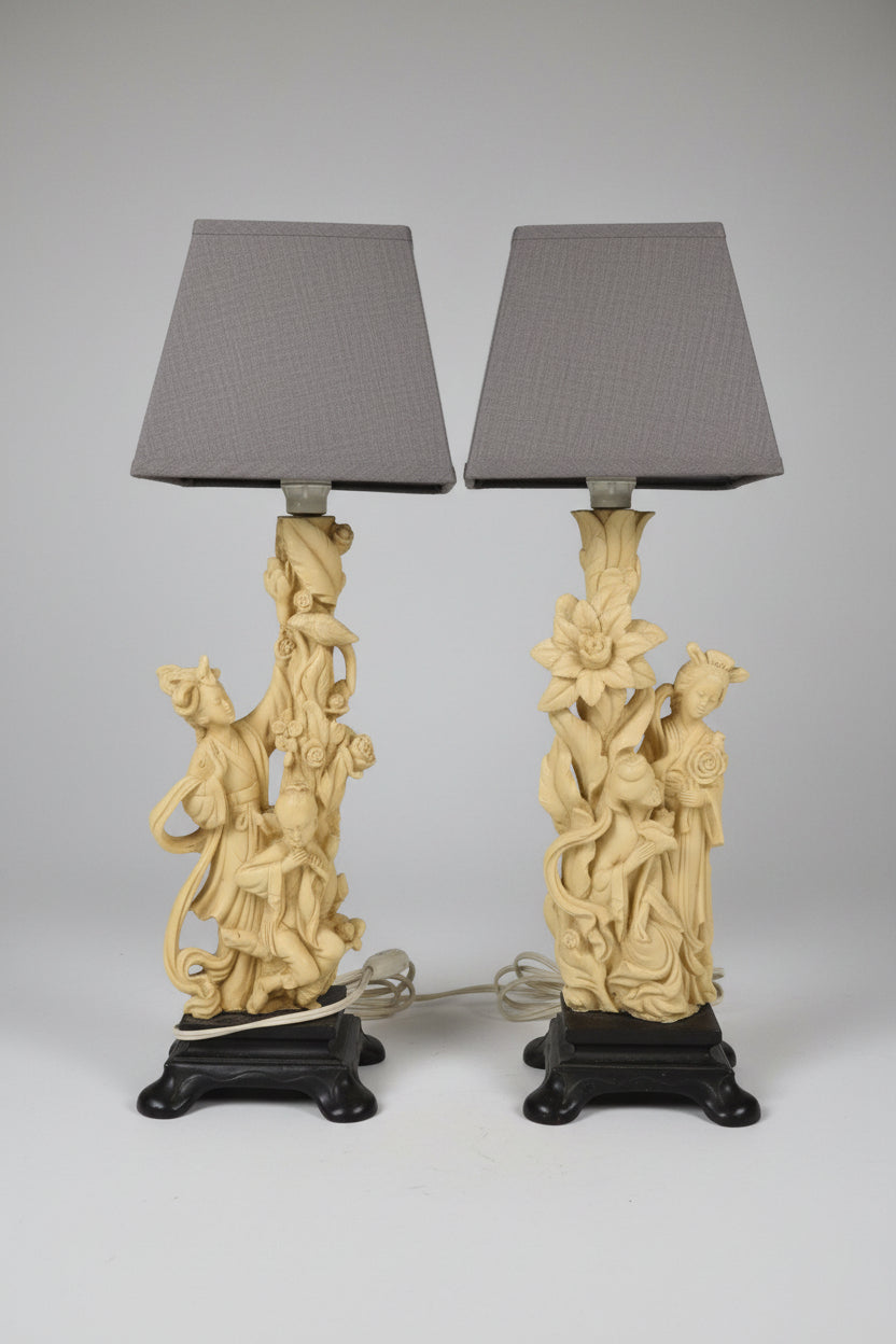 Lot Lampes de chevet chinoises
