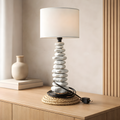 Lampe galets gris faite main