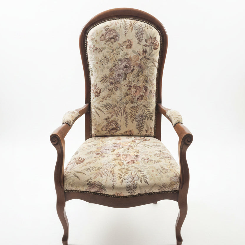 Fauteuil voltaire dossier rond