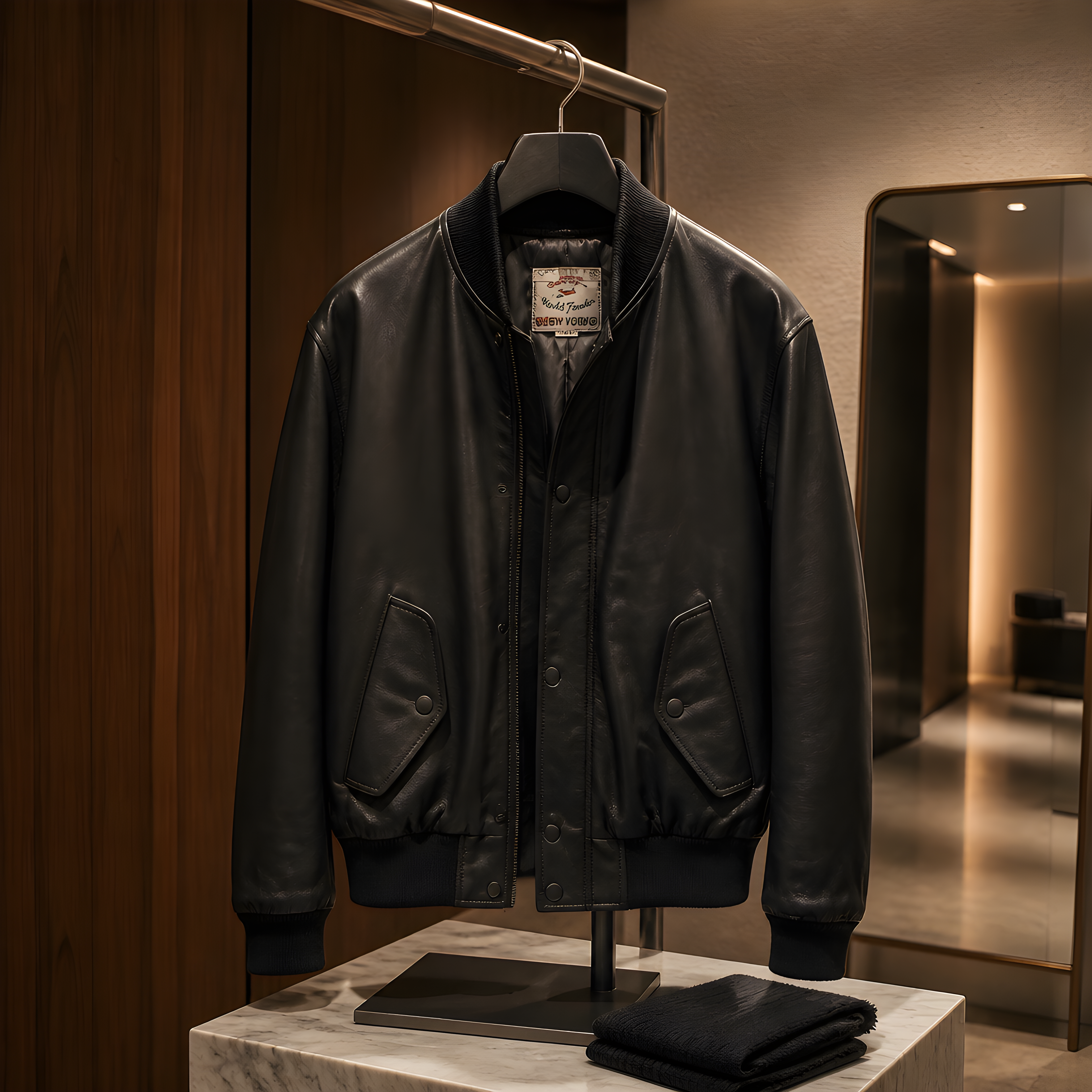 Manteau en cuir vieilli Chevignon - Taille XL