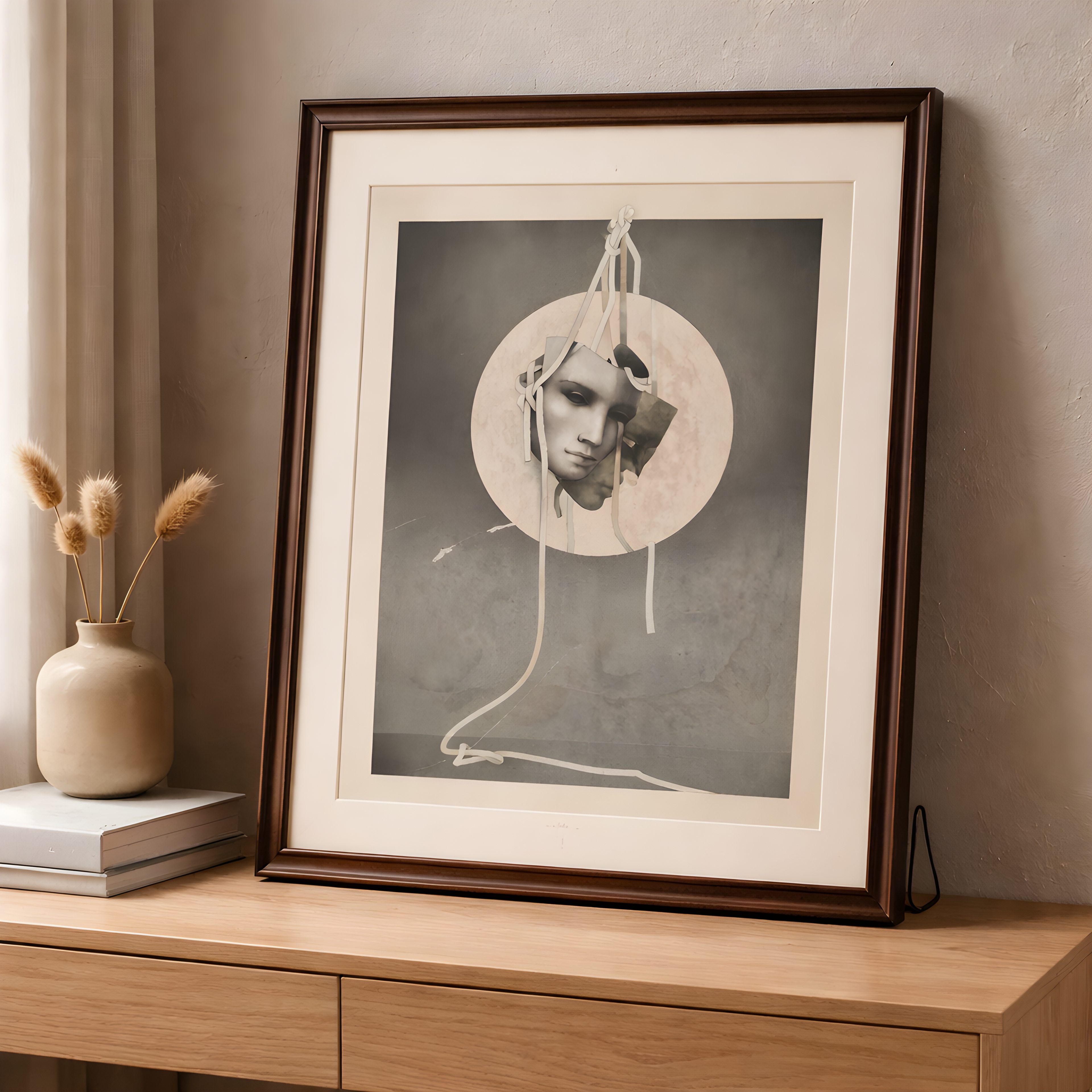 Tableau photo femme gris