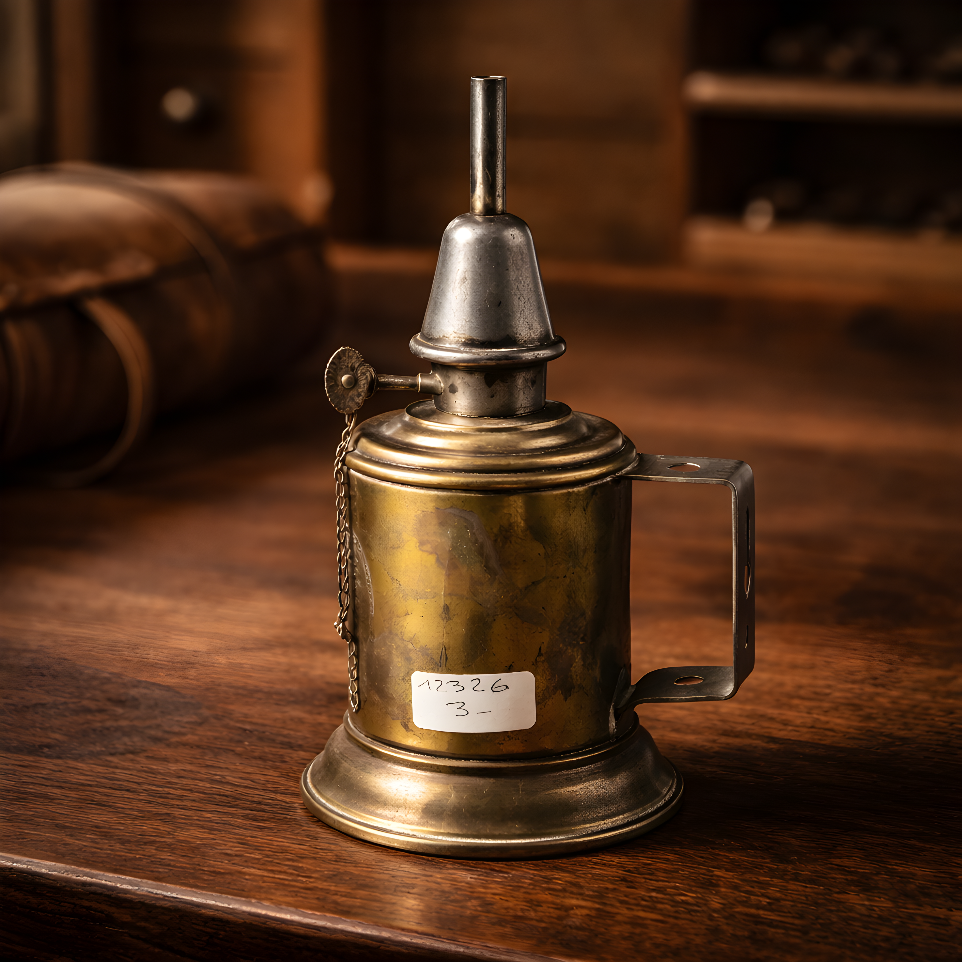 Ancienne lampe à pétrole en laiton