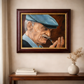 Tableau homme avec sa pipe