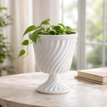Cache pot vase vintage en faïence